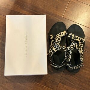 Loeffler Randall Canvas Animal Print Slingback Sandal - Size 9.5